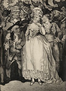 Mme Mary Robinson accompagnée du prince de Galles et de son mari Thomas Robinson - Thomas Rowlandson
